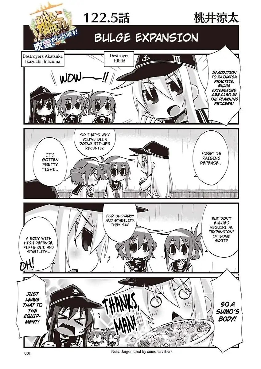 Kantai Collection - Kankore - 4-koma Comic - Fubuki, Ganbarimasu! Chapter 122.5 1